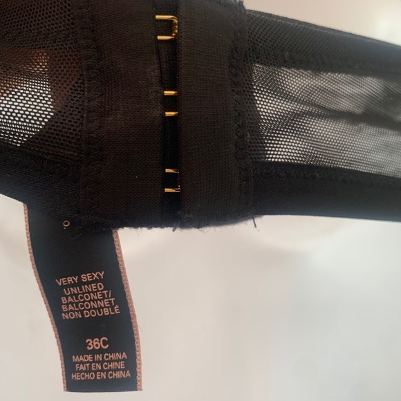 Victoria’s Secret Black Lace Very Sexy Unlined Balconet Bra High Neck - 36C - Picture 5 of 5